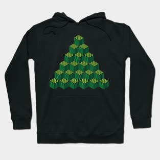 Green Cube Escher Pattern Hoodie